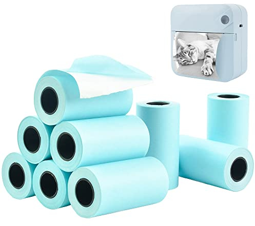 YAANBUNB Lot de 9 rouleaux de papier pour imprimante thermique, 57 x 30 mm, mini papier d'impression thermique direct autocollant pour machine à imprimer photo pour imprimante thermique de poche
