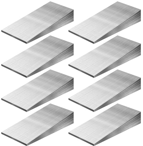 YOUNTHYE 8PCS Metal Wedge Shims Triangle Flange Wedge Steel Wedges for Welding Silver Metal Flange Wedge Pipe Fitting Welding Tool 4.7 x 2.4 x 0.79 inch Steel Wedge Set