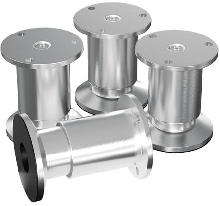 Fogmiea 4er Set Möbelfüße | Schrankfüße Höhenverstellbar | Höhe 150mm mit Schrauben für individuelle DIY-Möbel | Möbelbeine Küchenschränke Aluminium runde Schrankfüße