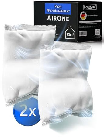 BonAura 2 confezioni di ricarica per deumidificatori, 680 g, set risparmio di deumidificatori, granulato, protezione da muffe e odori
