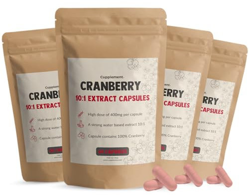 Cupplement Cranberry Extrakt Kapseln 400 mg Kombideal 4x 60 Capsules - Blase - Preiselbeeren
