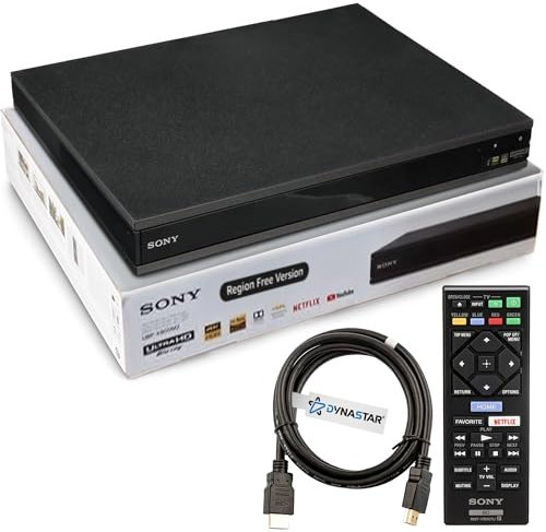 Region Free Blu-ray Player Compatible with Sony UBP-X800M2 | Multi-Region Code Free | UHD 4K playback, Blu-ray zone A B C, DVD region 0-8 | Dolby Vision, 3D, WiFi, Bluetooth | Dynastar 6FT HDMI Cable
