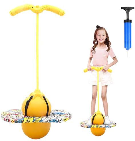 Hengrongshen Pogo Ball con manici, Pogo Stick Palla gonfiabile per bambini, asta di gonfiaggio con pompa ad aria, Pogo Ball per l'allenamento dell'equilibrio, regalo per bambini dai 6 anni in su