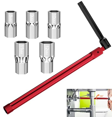 Cimown Llave para Grifos de Fregadero 8-12mm,Llave Tuerca Grifo,Llave Grifo Fregadero,Wasserhahn Montagewerkzeug Universalwerkzeug Für Wasserhahn Werkzeug