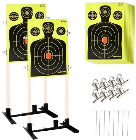 2PCS Adjustable Target Stand Base,Durable Paper Target Holder with Stable Adjustable Base for Paper Shooting Targets Cardboard Silhouette,H Shape Stand Base for Outdoor Shooting Tactical Practice