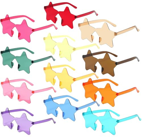 BIRDDIE Occhiali da sole Occhiali da festa (12 PCS occhiali da sole a stelle)