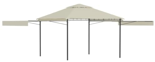 Nqyjm - Cenador de jardín al aire libre con doble techo extendido, 3 x 3 x 2,75 m, color crema 180 g/m², pabellón carpa de recepción para boda, fiestas, camping, eventos comerciales