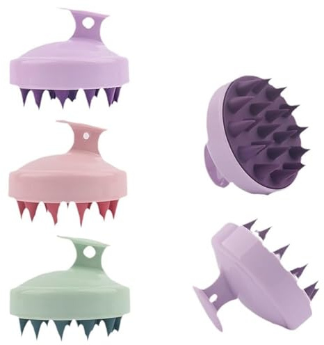 Silicone Shampoo Brush with Handle, Scalp Massager for Hair Washing, Soft Bristles, Scalp Scrubber