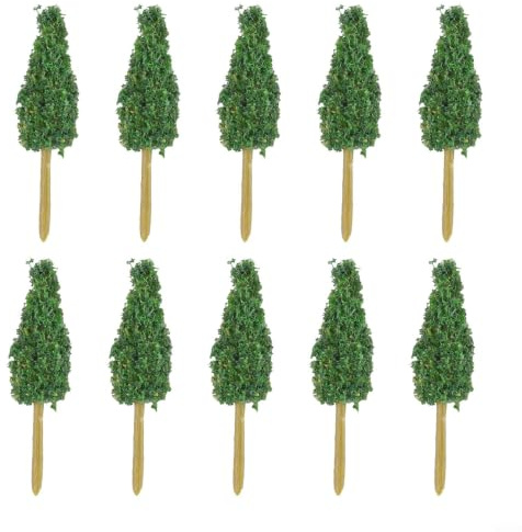NEIQIUWING Juego de árboles de maqueta, 65 mm, árboles de hoja caduca realistas para ancho de vía N HO dioramas, construcción de maquetas arquitectónicas, paisajes (verde oscuro)