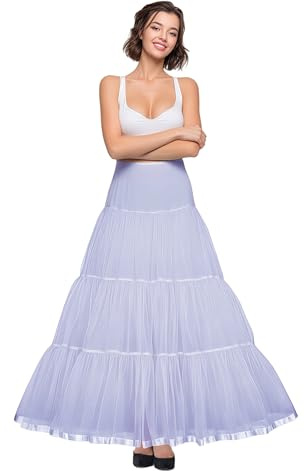 SHIMALY Women's Floor Length Wedding Petticoat Long Underskirt for Formal Dress