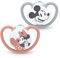 NUK Space Baby Dummy | 18-36 Months | Soothers with Extra Ventilation | BPA-Free Silicone | Mickey & Minnie Mouse | 2 Count