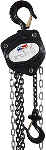 LiftinGear 1 Tonne Chain Block Manual Lifting Tackle Block Hoist Gantry Hand Pulley (12mtr)