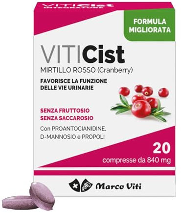 Marco Viti Viticist Mirtillo 20 cpr, Con D-mannosio, Estratto di mirtillo secco e arricchito con estratto secco di Propoli