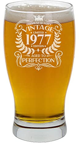 Always Looking Good Bicchiere da birra con incisione Aged to Perfection, regalo per 48° compleanno da uomo, vintage 1977, per 48 anni