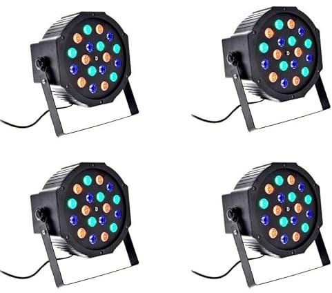 LEOFLA 4 Fari 18 Watt Rgb Con Sensore Sonoro 18 Led Vari Colori Luce Da Discoteca
