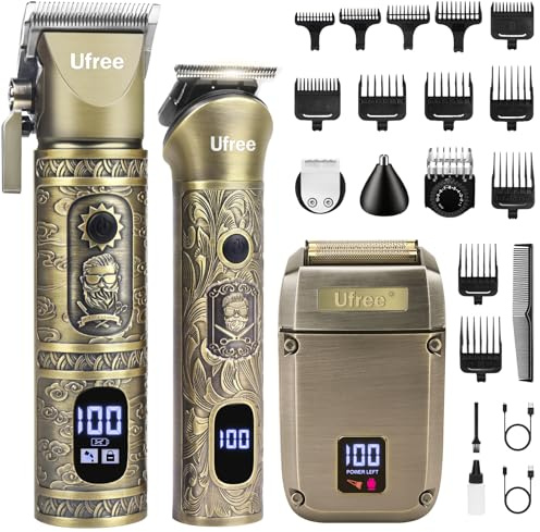 Ufree Beard Trimmer, Hair Clippers Mens Shaver Electric Razor, Hair Trimmer for Men Cordless Barber Clippers and Trimmers Set, Hair Cutting Kit for Men Grooming Gifts