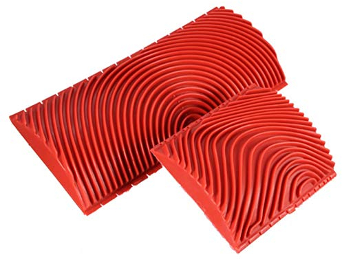 2 Piezas Herramienta de Grano de Madera de Silicona, Cepillo de Rodillo de Pintura de Grano, Herramienta Textura de Madera, Veteador Efecto Madera para Decoración en Pared, Puertas, Muebles, 8/15cm