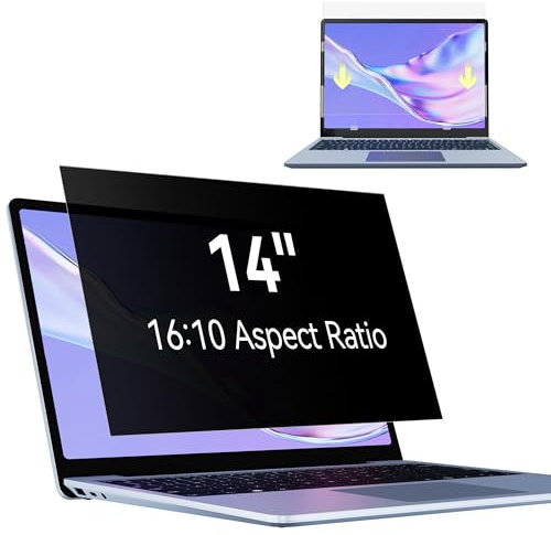 Blickschutzfilter für Laptop 14 Zoll 16:10 Sichtschutz, Blickschutzfolie Anti Blaulicht Blendschutz, Abnehmbarer Displayfilter Sichtschutzfilter Kompatibel mit Lenovo/HP/Dell/Acer/Samsung/Asus/Toshiba