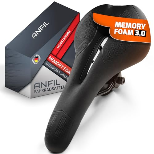 ANFIL® Selle de Vélo Ultra Confortable – Selle Ergonomique pour Homme et Femme – Mousse Mémoire de Forme, Étanche & Respirante – Siège de Vélo Confort pour VTT, Vélo de Route, Vélo de Ville