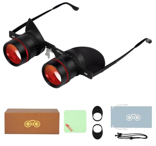 BIJIA 3X Hands-Free Binocular Opera Glasses, for concerts, theater, opera, sports events, travel, museum, close-up wildlife viewing and fishing, clear edge-to-edge optics, adjustable focus (HD lenses)