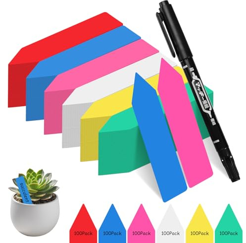 Pflanzenschilder 600 Stück Pflanzenetiketten Wetterfest Garten Pflanzenstecker zum Beschriften Stecketiketten Pflanzen Schilder aus Kunststoff Pflanzschilder 10x2cm