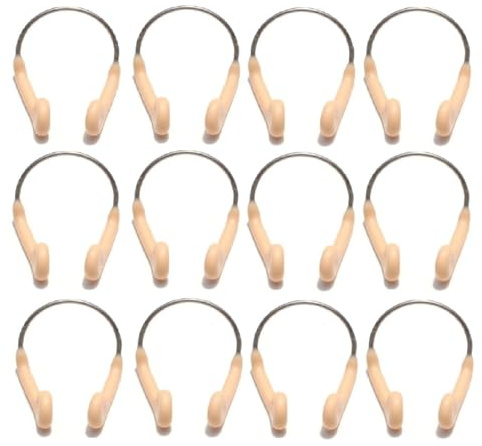 Ucfalfo Swimming Nose Clip Set, 12 Pack Soft Silicone Waterproof Nose Clip with Storage Case, Ergonomic Anti Slip Nose Clip for Swimming Training, Beginners, Pool Practice and Water Sports