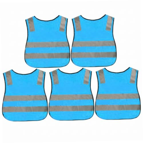Gilet de sécurité pour enfants, gilet réfléchissant haute visibilité 5 pièces, bleu Os