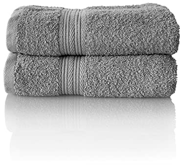 Glart Premium Set of Terry Hand Towels, Range of Terry Towels in 6 Colours and 5 Sizes, Colour: Platinum Grey, 2X Hand Towels 50 X 100 cm
