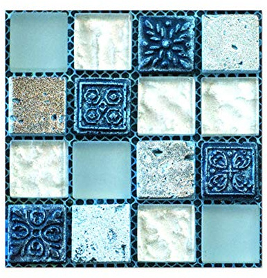 CONPHERON 20 st mosaik självhäftande väggklistermärken, kakelplattor kök badrum baksida klistermärken kakel vägg klistermärke 10 × 10 cm