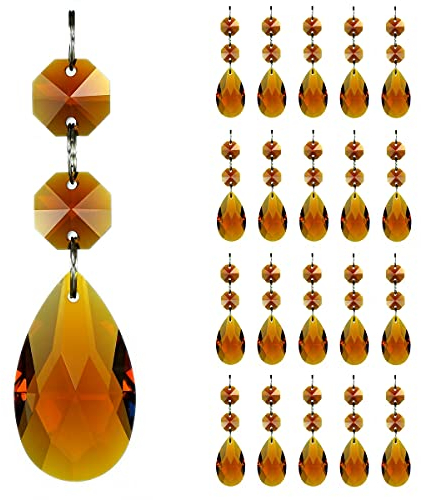 GOLDENHAITAI 20pcs 38mm Teardrop Chandelier Crystals Pendant Replacement
