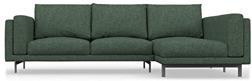 comfortly Nockeby 2-Sitzer-Sofa mit rechter Chaiselongue-Schonbezug, handgefertigt, kompatibel mit Nickelby-Sofa mit Chaiselongue, rechte Seite, nur Bezüge (strapazierfähig, grün)