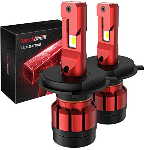 Torchbeam H4 LED Voiture 25W 18000LM 6500K Blanc Froid, LED H4 Phare Kit Lampes Remplacement pour Halogènes, 1:1 Taille, Plug and Play, Aucun Adaptateur Requis, 2 Ampoules