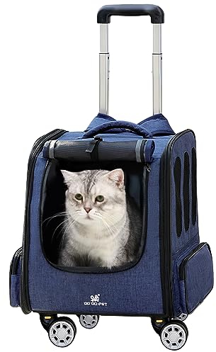 BEAUTYMONKEY.K Katzen Trolley für Katzen bis 4 kg, Blau