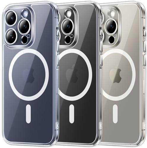 TOCOL für iPhone 15 Pro Hülle für Magsafe, Nie Vergilbung Stoßfest Anti-Fingerabdruck Kratzfest rutschfest Magnetisch Handyhülle für iPhone 15 Pro Case, Transparent
