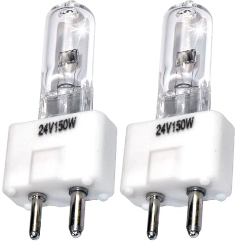 HQRP 2-Pack Halogen Bulb 24V 150W GY9.5 Compatible with Ushio BC2424 1000504 - FDT JC12V-100W Projector Light Bulb