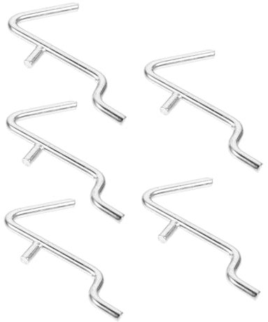 MAGICLULU 5pcs Shape Metal Peg Hooks for Pegboard Storage Heavy Duty Perforated Wall Hooks for Organizing Garage Shed and Garden Tools Easy Installation Design