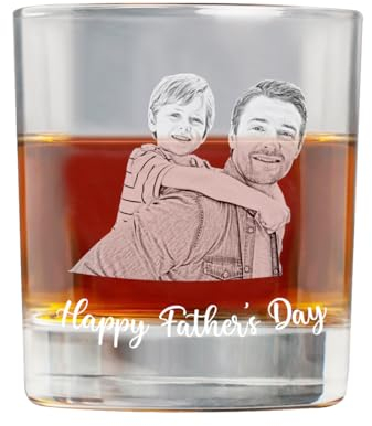 Vaso de whisky con foto impresa personalizada, 340 ml, con texto y foto grabada para el día del padre, regalo único para aniversario, día del padre, cumpleaños, para papá, marido, novio, abuelo