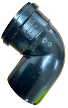 110MM Black Soil Pipe and Ring Seal Fittings Push Fit Fittings 90 Straight Bend Elbow