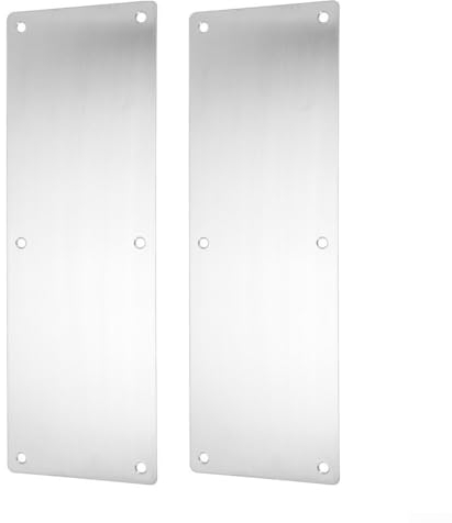 Lot de 2 plaques de poussée de porte en acier inoxydable brossé, plaque de poussée en acier inoxydable brossé, plaques de doigt pour portes