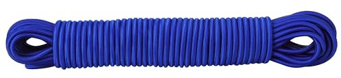 PRETEX Corda Elastica - Ø 5 mm x 20 m - Durevole per Teloni e Striscioni - Cinghia Portapacchi per Lavori Fai da Te e Imballaggio - Resiste alle Intemperie e ai Raggi UV - Blu