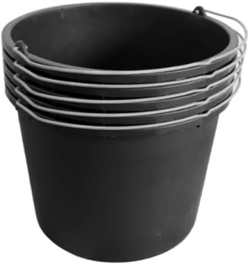 ViD® 5 Cubos para mortero o hormigón, 12 litros, diámetro de 30 x 23 cm, Cubo de Cemento, Cubo de construcción