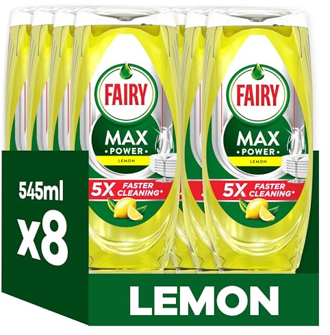 Fairy Max Power Washing up Liquid Lemon 8x545 ML
