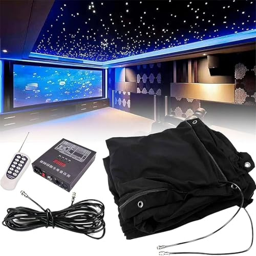 DUXMM Fond de scène LED, Toile de Fond Ciel étoilé Blanc et Bleu, avec contrôle DMX/Automatique/Vocal/maître-Esclave, pour la décoration de Spectacles de Noël, de Clubs et de soirées 3×6-B