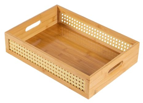 Flätade förvaringskorgar – estetisk vävd korg | 30 x 17 x 9 cm tvättkorg med robust struktur, vävd behållare för repbehållare, repförvaring, hyllbox för hushåll