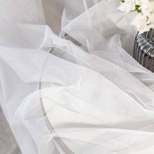 Tela de Tul Suave, 6 m x 160 cm Tul Blanco, Tela Decorativa de Malla, para Arco de Boda, Decoración a Mano, Ceremonias, Fiestas, Vestidos y Faldas, Manualidades, Lazo Para Silla, Costura Artesanal