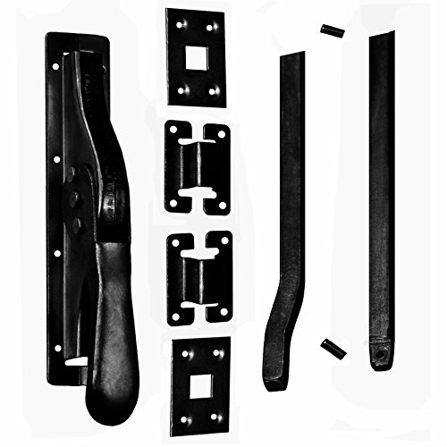 1 set kickspärr torrklås dörrreglage stänger 2140 mm svart 14 mm
