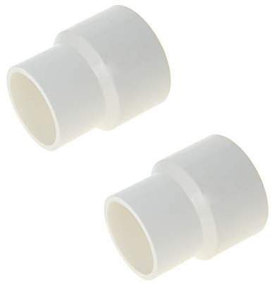 MroMax Acoplamiento reductor de PVC de 50 mm x 40 mm de diámetro interior, adaptador de tubo, conector fijo, fijación de tubos correspondientes, color blanco, 2 unidades
