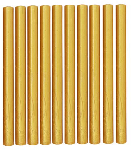 Anbose - Lot de 10 bâtons de cire dorés pour cachet de cire vintage pour invitations de mariage, enveloppes de lettres