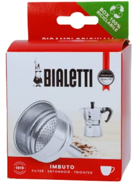 Bialetti Ricambi, Include 1 Filtro a Imbuto, Compatibile con Moka Express, Dama, Elettrica e Mini Express (2 tazze)