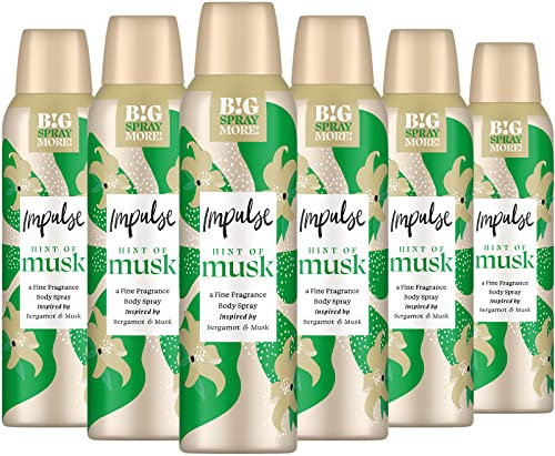 Impulse Hint of Musk Body Spray Deodorant 6 x 150 ml